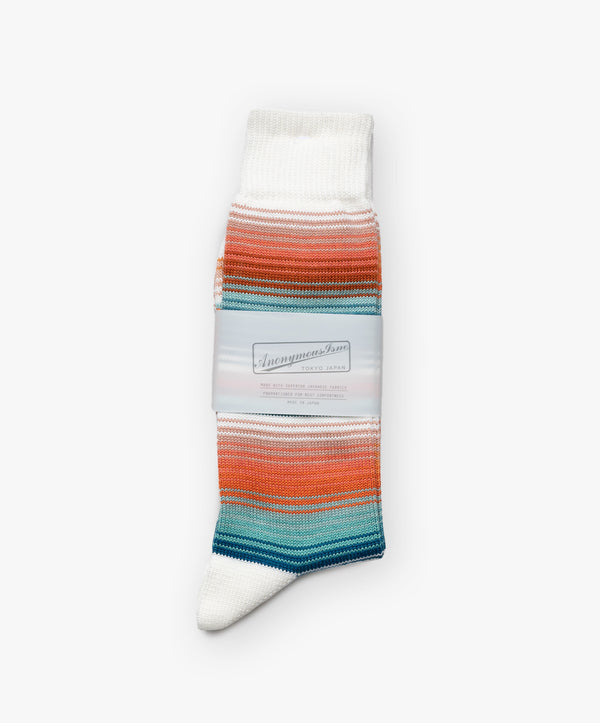 Sarape Stripes Crew Socks - White