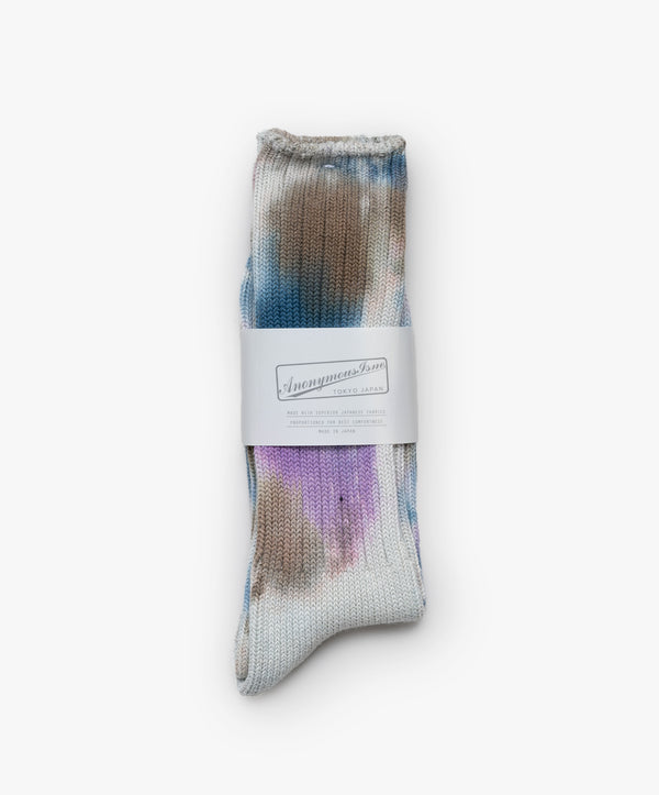 Scatter Dye Crew Socks - Purple